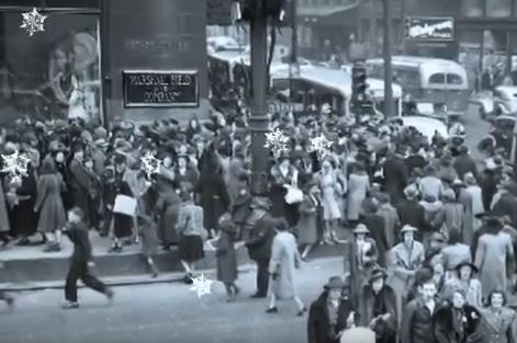Crowds at Field's Windows, 1950s